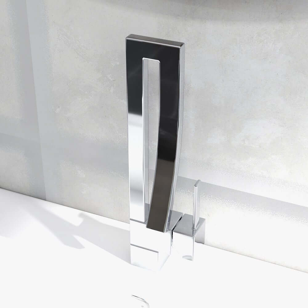 Modern Brass Waterfall Bathroom Faucet with Single Handle