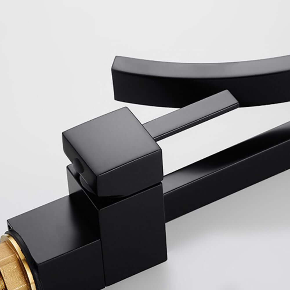 Modern Brass Waterfall Bathroom Faucet with Single Handle
