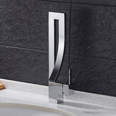 Modern Brass Waterfall Bathroom Faucet with Single Handle