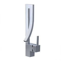 Modern Brass Waterfall Bathroom Faucet with Single Handle