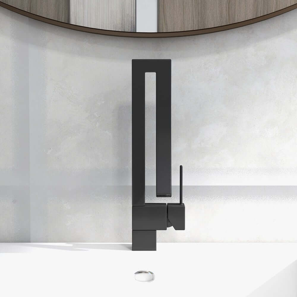 Modern Brass Waterfall Bathroom Faucet with Single Handle
