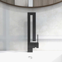 Modern Brass Waterfall Bathroom Faucet with Single Handle