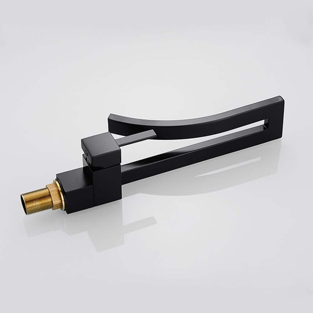 Modern Brass Waterfall Bathroom Faucet with Single Handle
