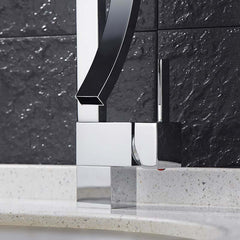 Modern Brass Waterfall Bathroom Faucet with Single Handle