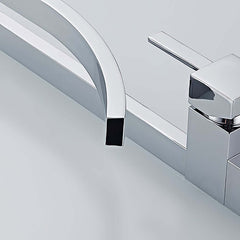 Modern Brass Waterfall Bathroom Faucet with Single Handle