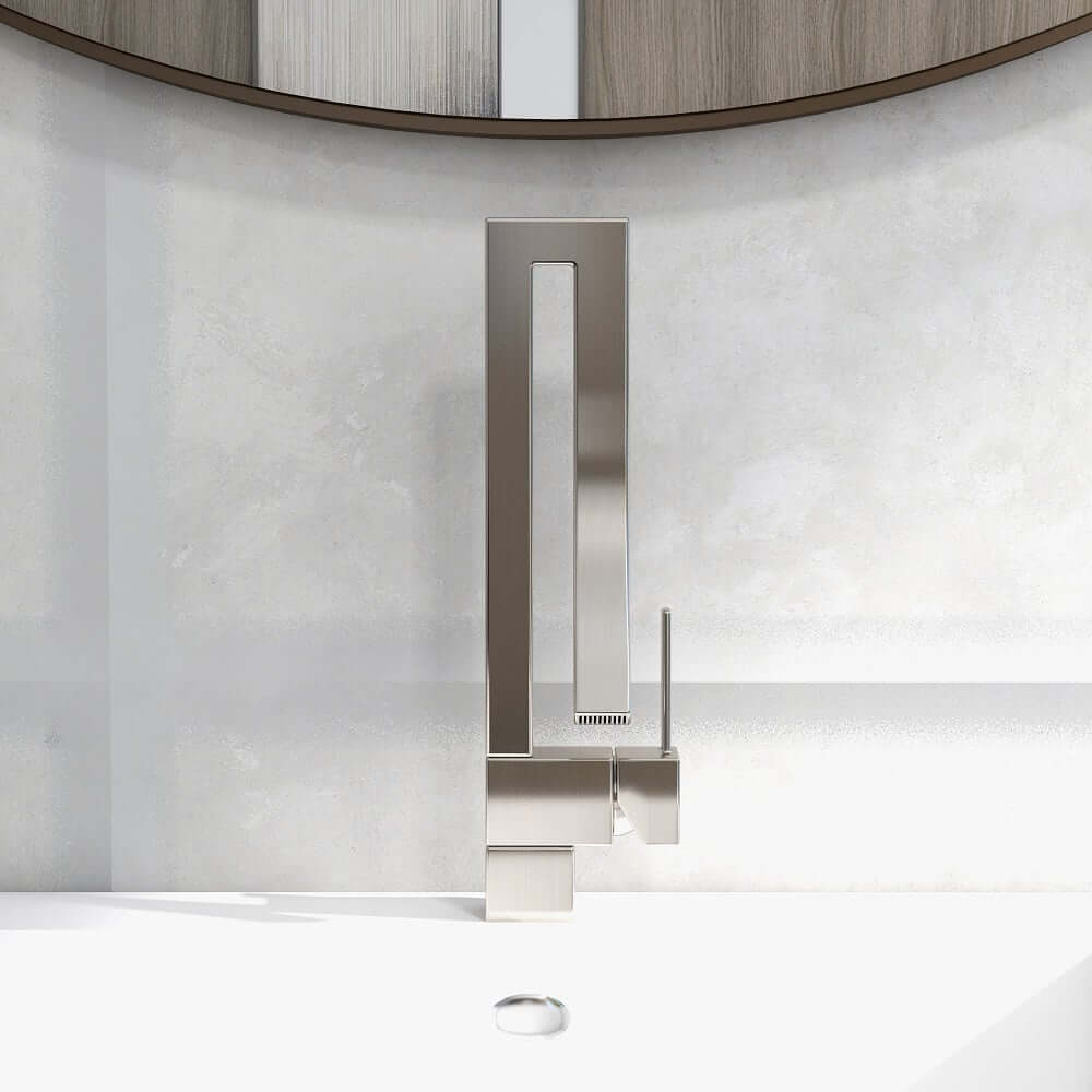 Modern Brass Waterfall Bathroom Faucet with Single Handle