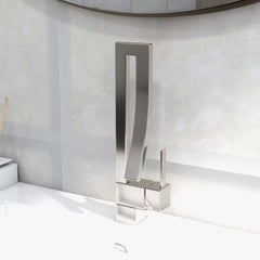 Modern Brass Waterfall Bathroom Faucet with Single Handle