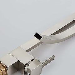 Modern Brass Waterfall Bathroom Faucet with Single Handle