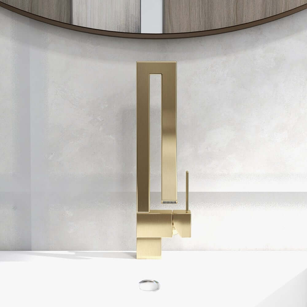Modern Brass Waterfall Bathroom Faucet with Single Handle