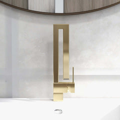 Modern Brass Waterfall Bathroom Faucet with Single Handle