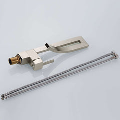 Modern Brass Waterfall Bathroom Faucet with Single Handle