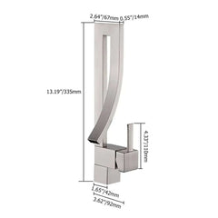 Modern Brass Waterfall Bathroom Faucet with Single Handle Dimensions