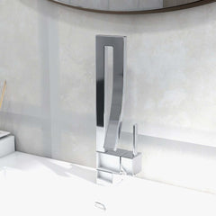 Modern Brass Waterfall Bathroom Faucet with Single Handle Main Product Image
