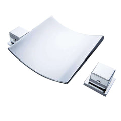 Modern Brass Widespread Bathroom Faucet with Waterfall Spout