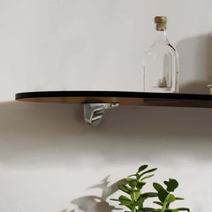 Modern Brown Acrylic Floating Shelves - 3 Tier Wall Mounted Storage