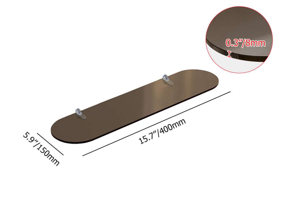 Modern Brown Acrylic Floating Shelves - 3 Tier Wall Mounted Storage Dimensions