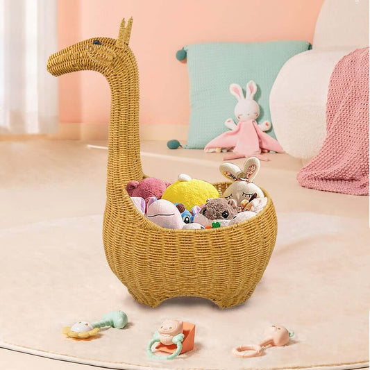 Modern Brown PP Rattan Giraffe Toy Organizer for Kids' Rooms Main Product Image