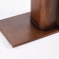 Modern C-Shaped Side Table With Storage - Natural Finish