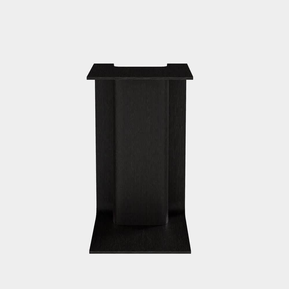 Modern C-Shaped Side Table With Storage - Natural Finish