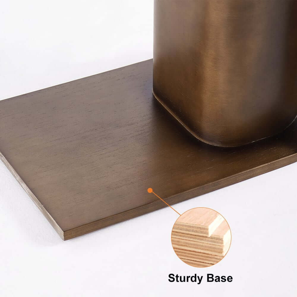 Modern C-Shaped Side Table With Storage - Natural Finish