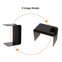 Modern C-Shaped Side Table With Storage - Natural Finish