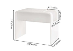 Modern C-Shaped Side Table With Storage - Natural Finish Dimensions