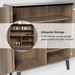 Modern Carbon Steel Shoe Cabinet with Shelves and Doors
