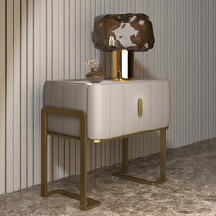 Modern Champagne Nightstand With Sintered Stone Top