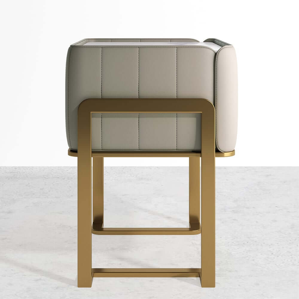 Modern Champagne Nightstand With Sintered Stone Top