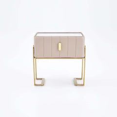 Modern Champagne Nightstand With Sintered Stone Top