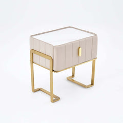 Modern Champagne Nightstand With Sintered Stone Top