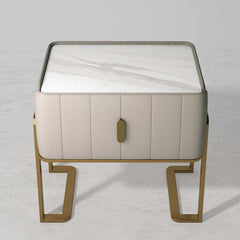 Modern Champagne Nightstand With Sintered Stone Top