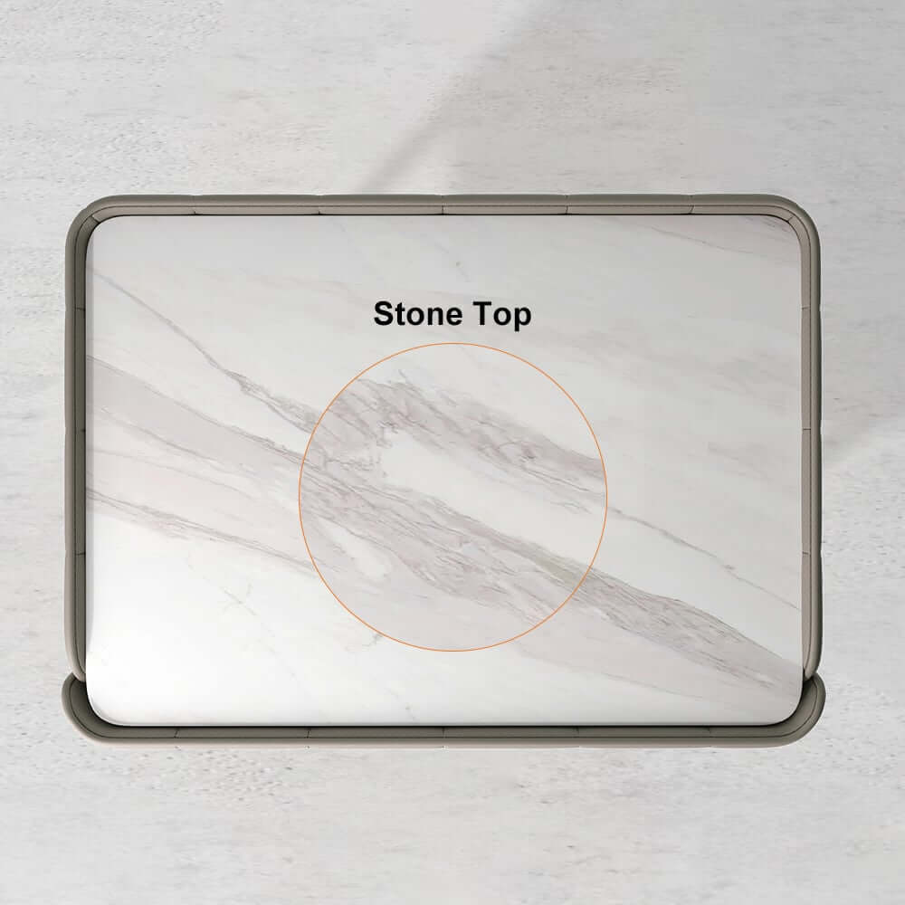 Modern Champagne Nightstand With Sintered Stone Top