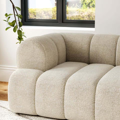Modern Chenille Sofa Chaise Set with Tufted Back
