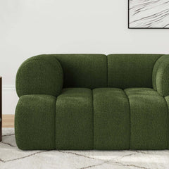 Modern Chenille Velvet Arm Chair with Round Arms