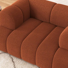 Modern Chenille Velvet Arm Chair with Round Arms