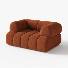 Modern Chenille Velvet Arm Chair with Round Arms