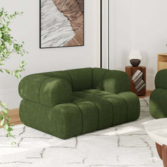 Modern Chenille Velvet Arm Chair with Round Arms
