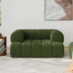 Modern Chenille Velvet Arm Chair with Round Arms