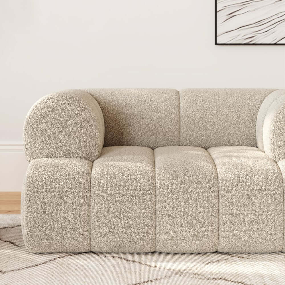 Modern Chenille Velvet Arm Chair with Round Arms