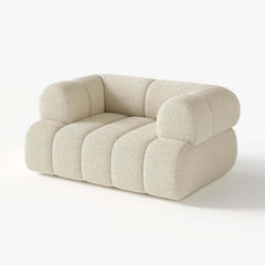 Modern Chenille Velvet Arm Chair with Round Arms