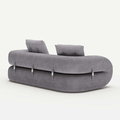 Modern Chenille Velvet Futon Sleeper Sofa - No Assembly