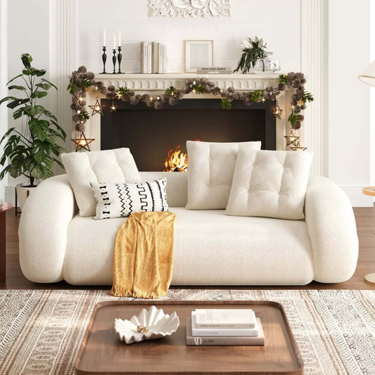 Modern Chenille Velvet Futon Sleeper Sofa - No Assembly