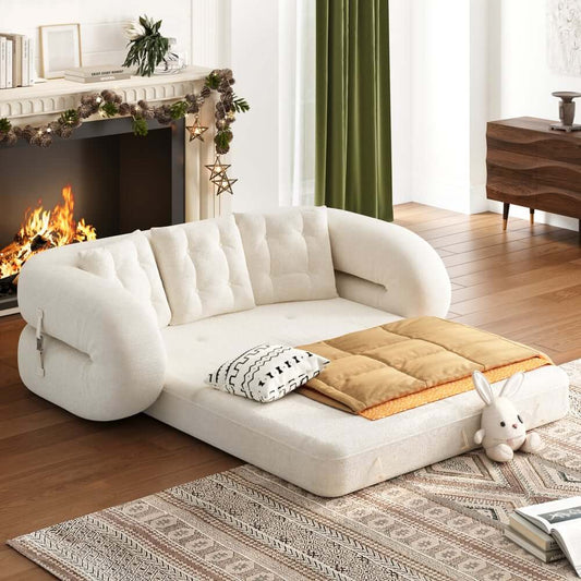 Modern Chenille Velvet Futon Sleeper Sofa - No Assembly Main Product Image