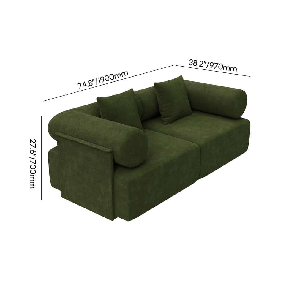 Modern Chenille Velvet Modular Sofa Series Dimensions