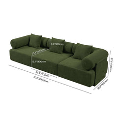 Modern Chenille Velvet Modular Sofa Series Dimensions
