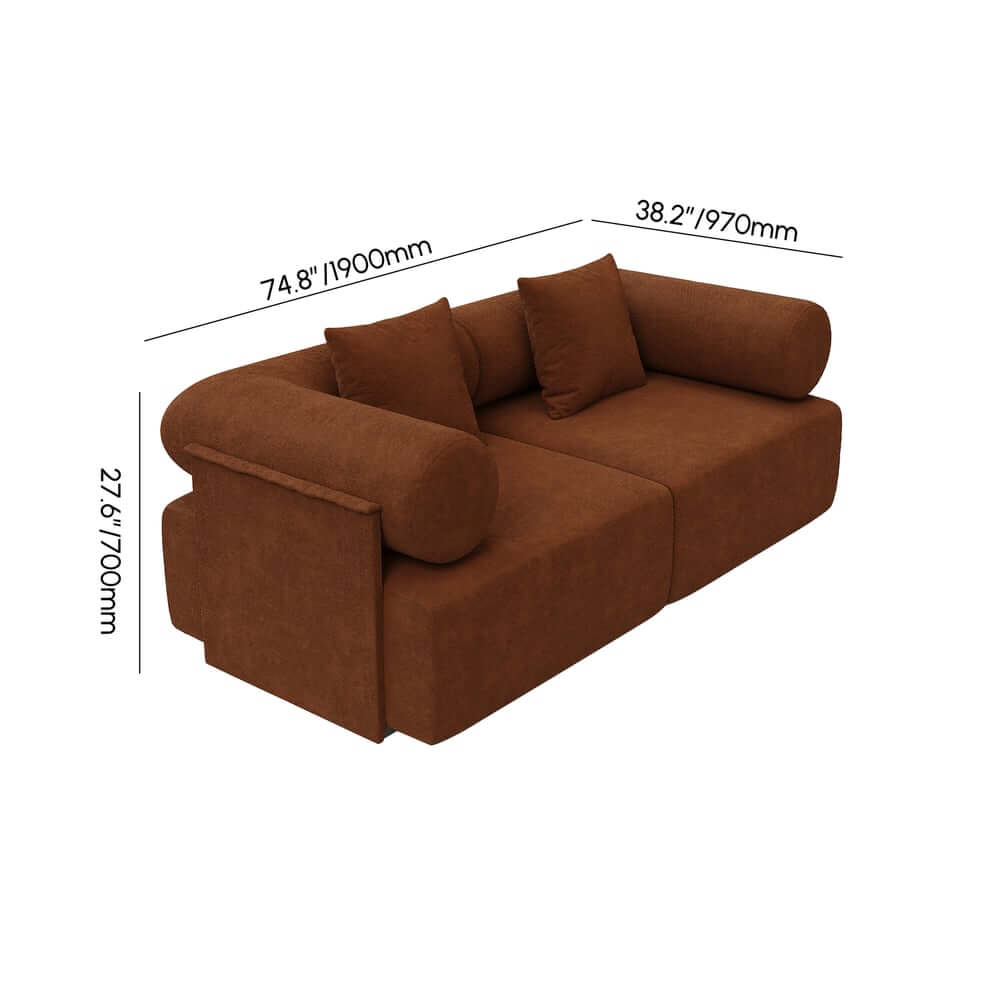 Modern Chenille Velvet Modular Sofa Series Dimensions