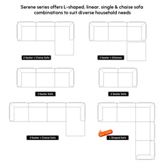 Modern Chenille Velvet Sectional Sofa With Round Arms