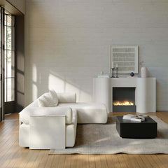 Modern Chenille Velvet Sectional Sofa With Round Arms