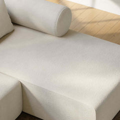 Modern Chenille Velvet Sectional Sofa With Round Arms